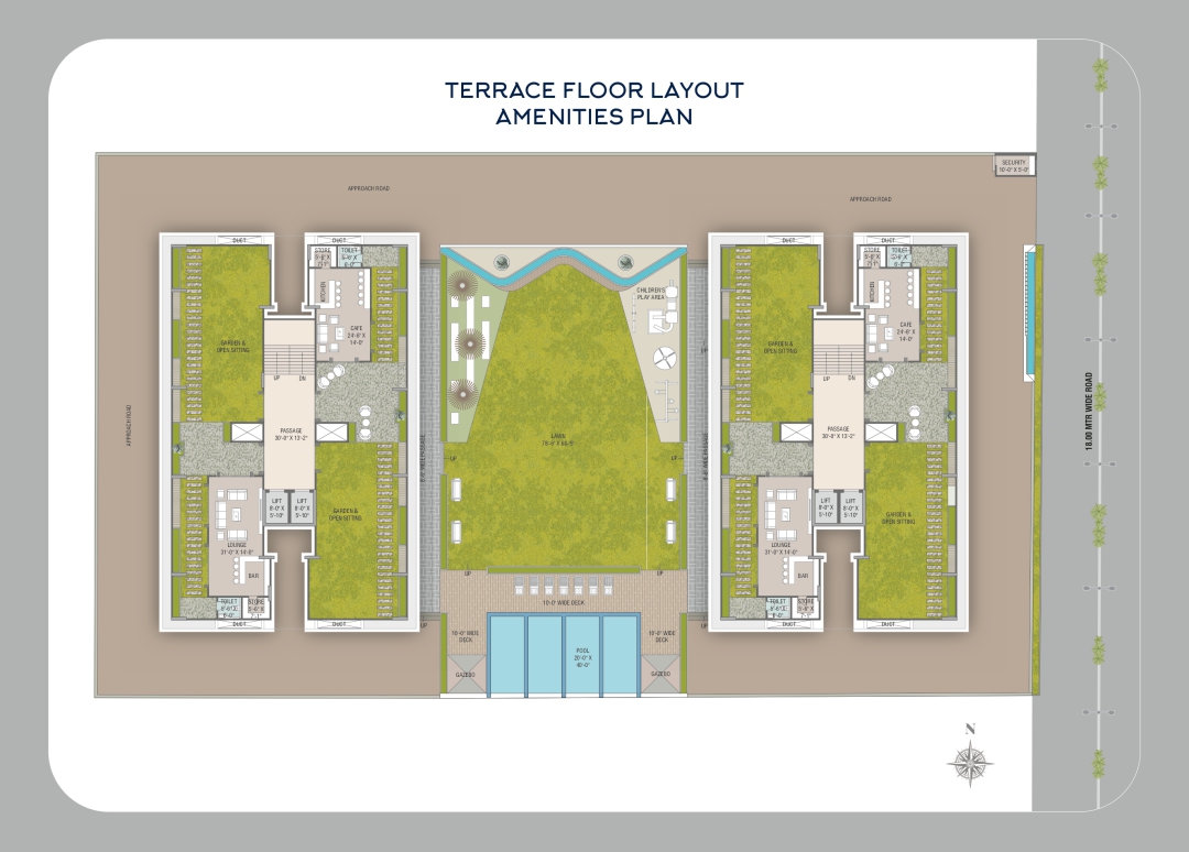 Terrace Floor Layout Amenities Plan