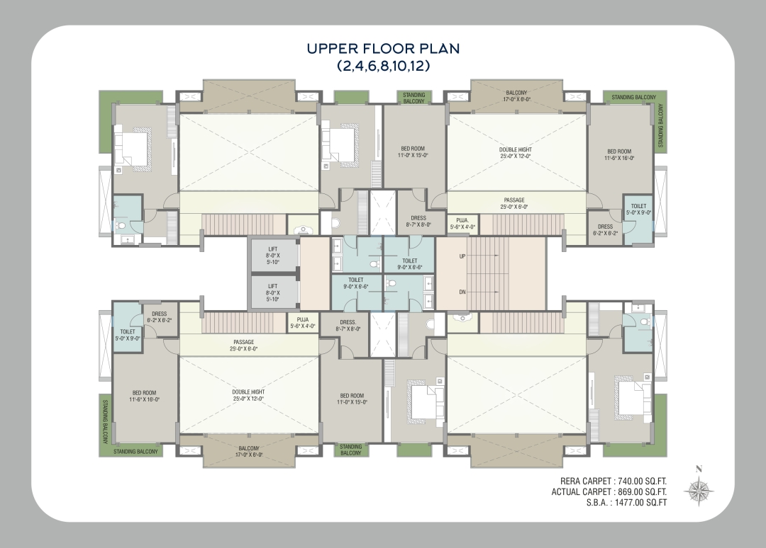 Upper Floor Plan (2,4,6,8,10,12)